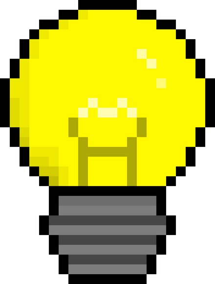 Pixelated Lightbulb Illustration